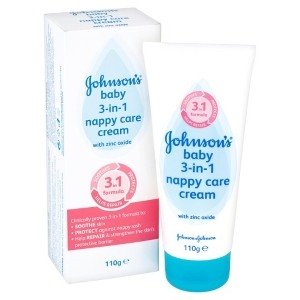 Johnsons Baby 3 in 1 Nappy Care Cream - 110g